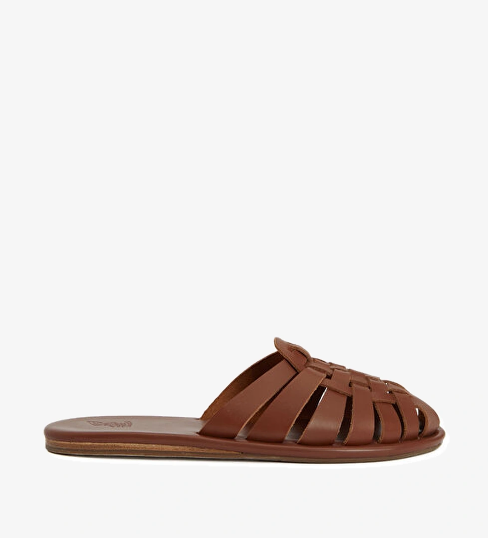 Ancient Greek Sandals Matina Taba Kadın Deri Terlik model görseli