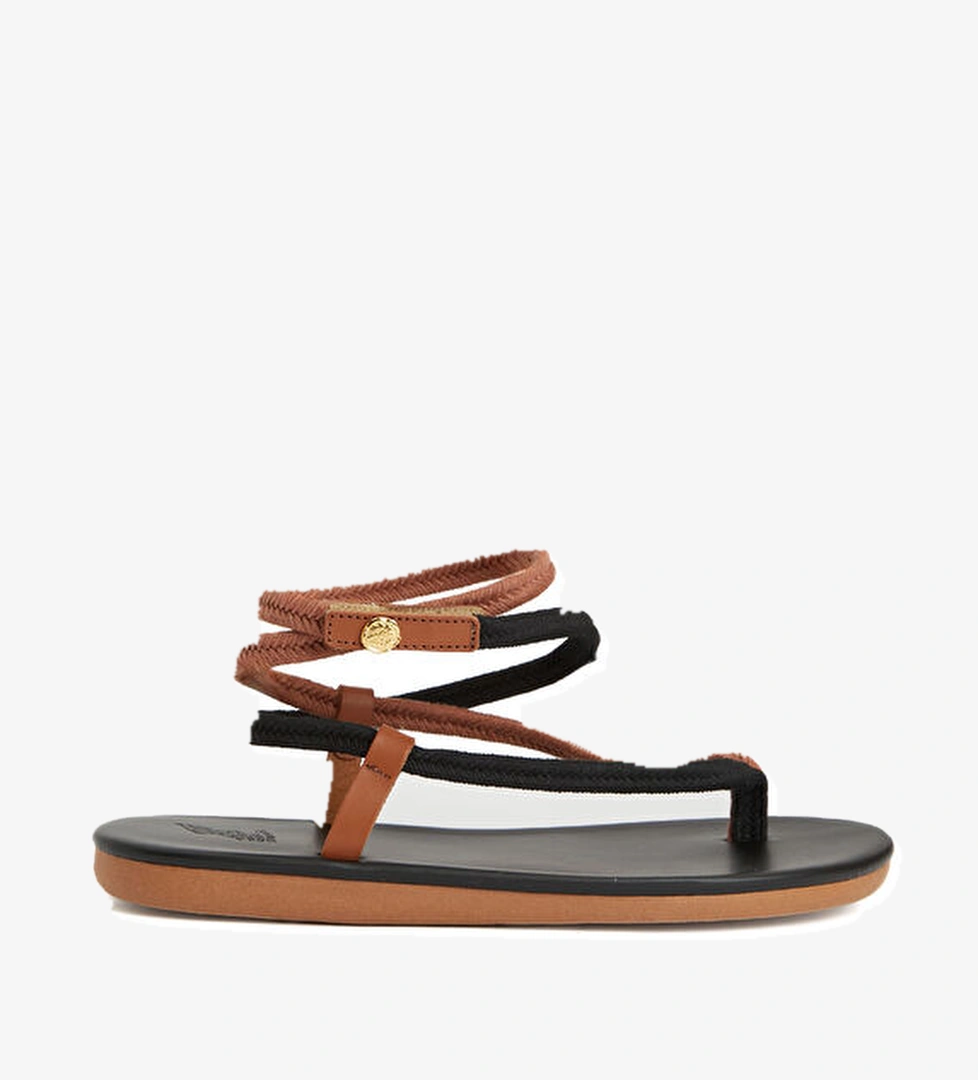 Ancient Greek Sandals Ormi Siyah Taba Kadın Sandalet model görseli