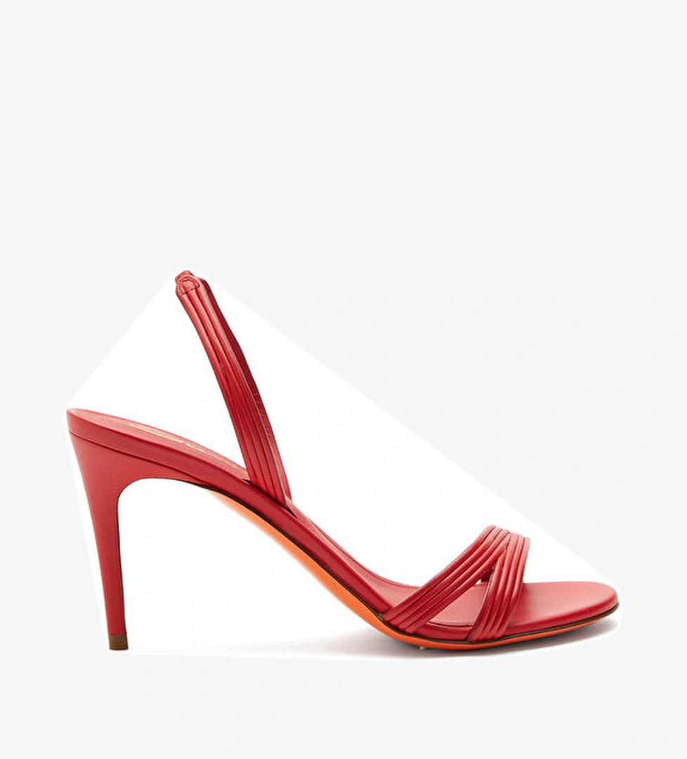 Santoni Kırmızı Bantlı Kadın Deri Sandalet model görseli