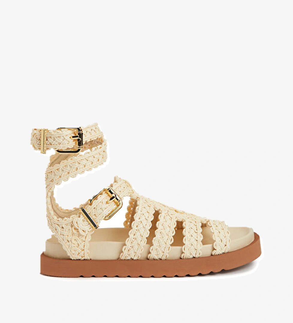 Zimmermann Goldie Gladiator Bej Kadın Deri Sandalet model görseli