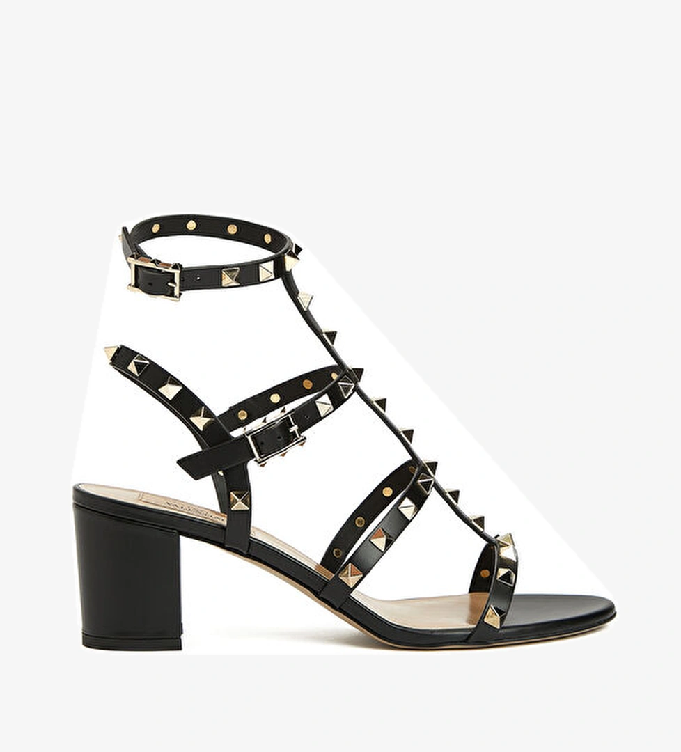 Valentino Garavani Rockstud Siyah Kadın Deri Sandalet model görseli