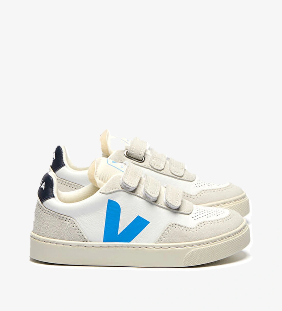 Veja Small V-90 Beyaz Mavi Çocuk Deri Sneaker model görseli