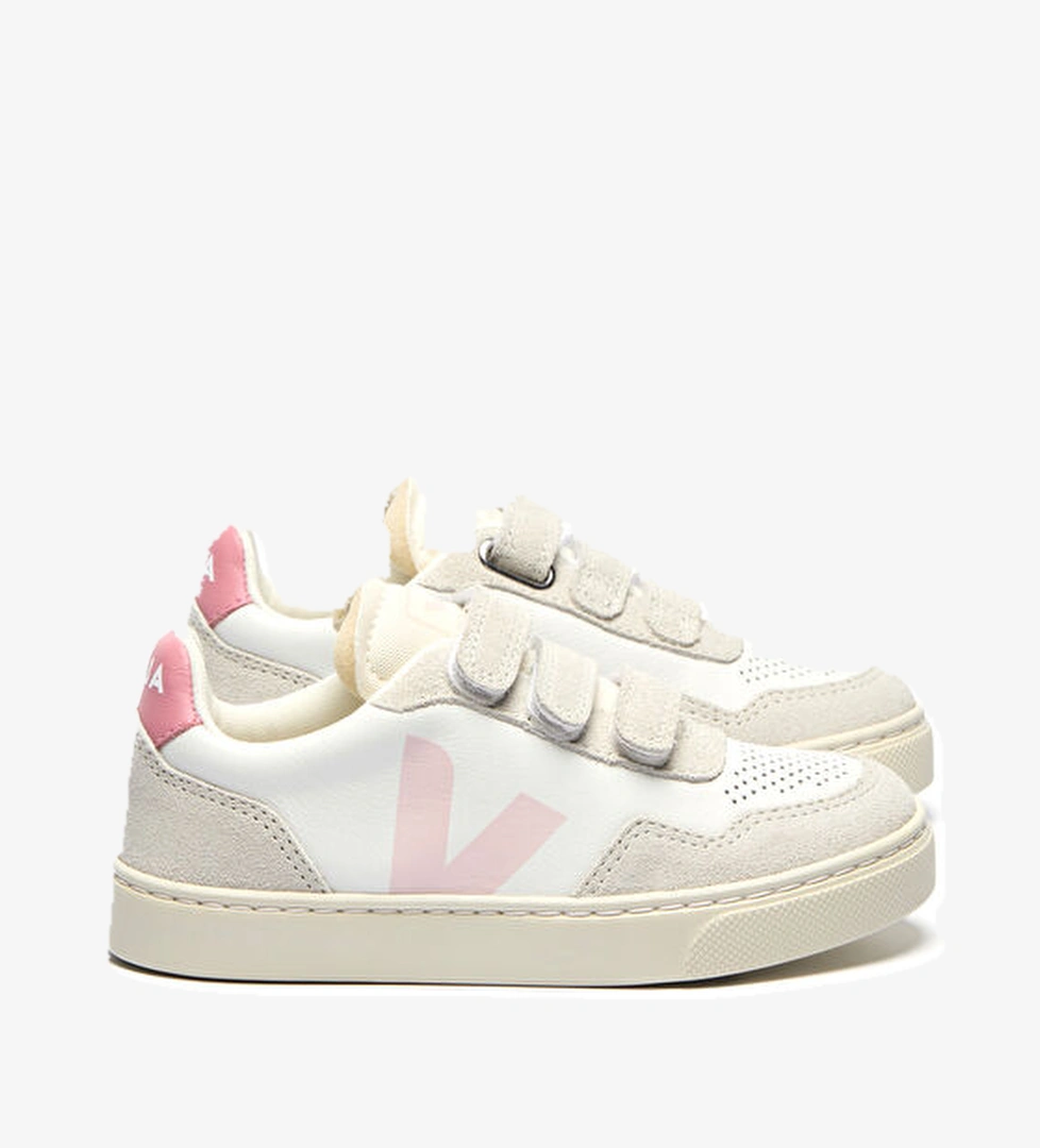 Veja Small V-90 Beyaz Pembe Çocuk Deri Sneaker model görseli