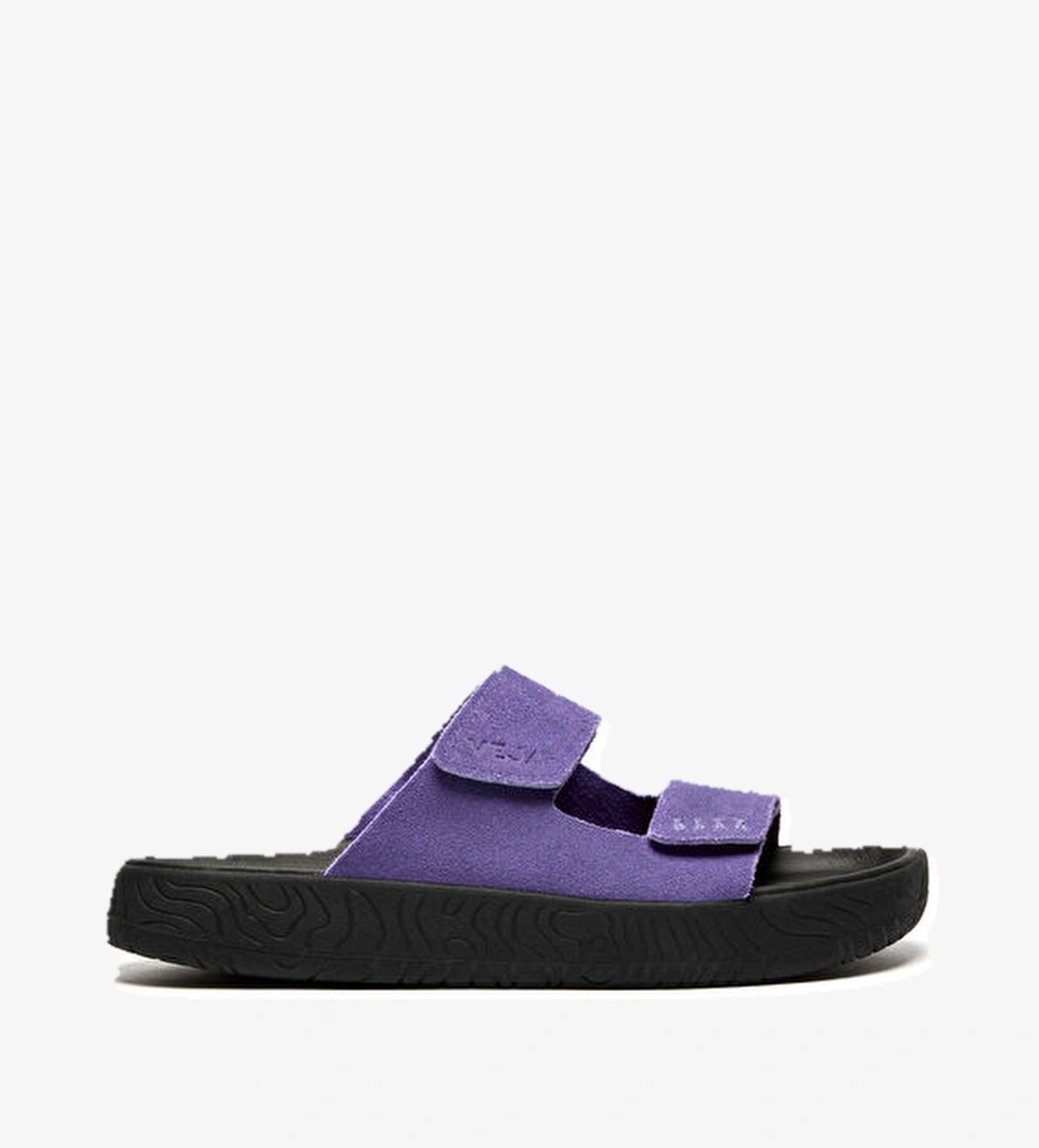 Etna Siyah Mor Kadın Süet Terlik - Görsel 1