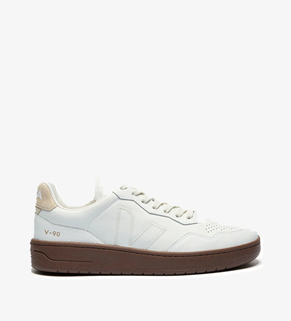 Veja V-90 Bej Beyaz Kadın Deri Sneaker model görseli