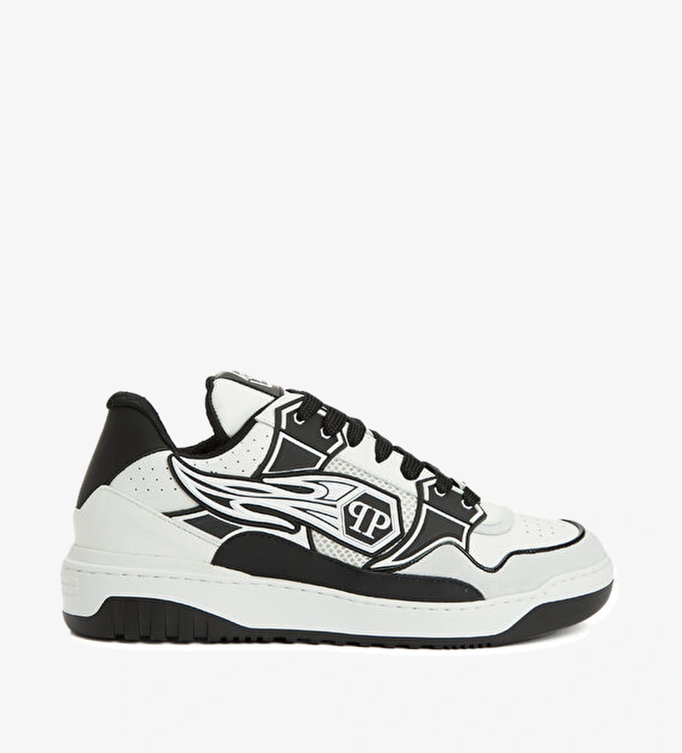 Philipp Plein Siyah Beyaz Erkek Deri Sneaker model görseli