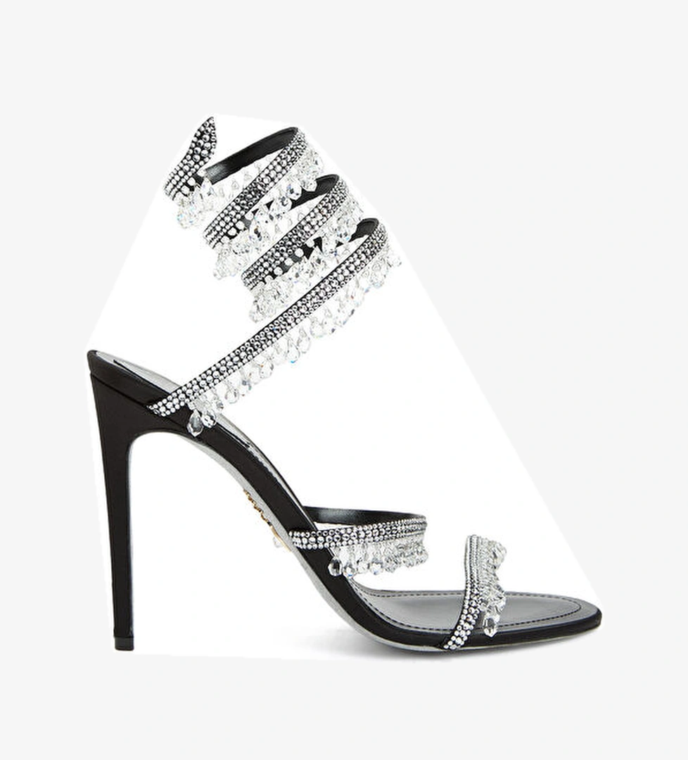 Rene Caovilla Siyah Silver Kadın Sandalet model görseli