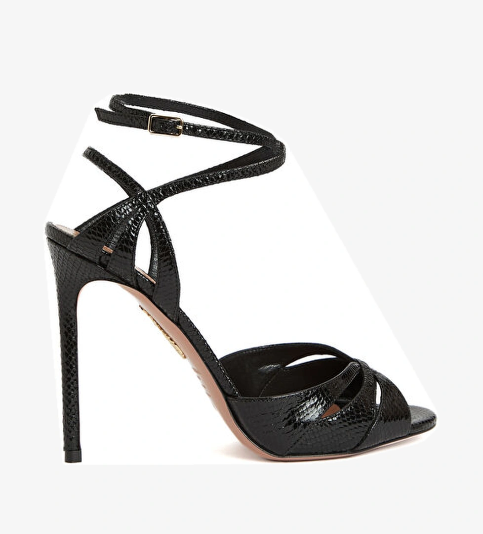 Siyah Kadın Deri Sandalet - Görsel 1