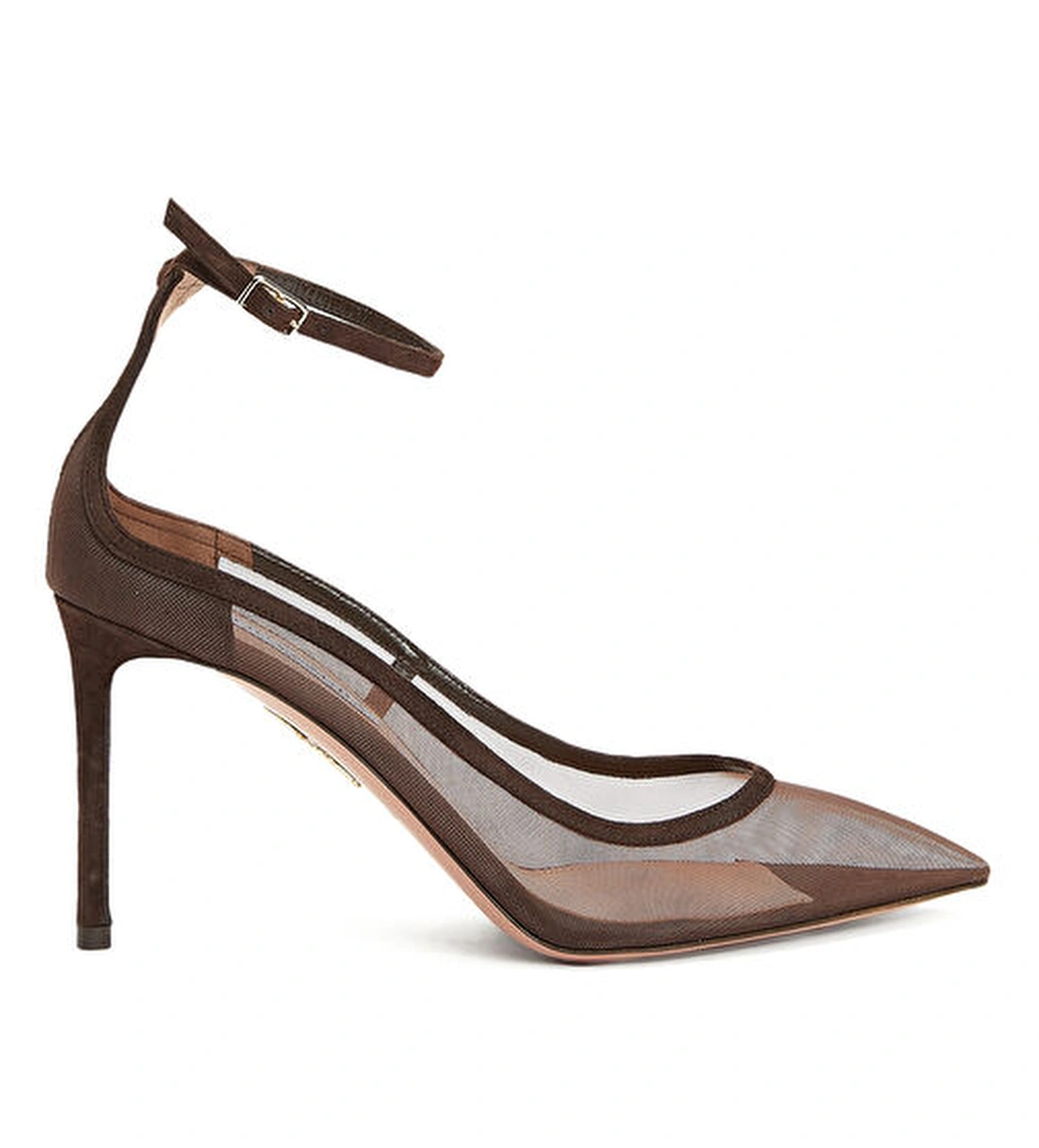 Aquazzura Love Koyu Kahverengi Topuklu Ayakkabı model görseli