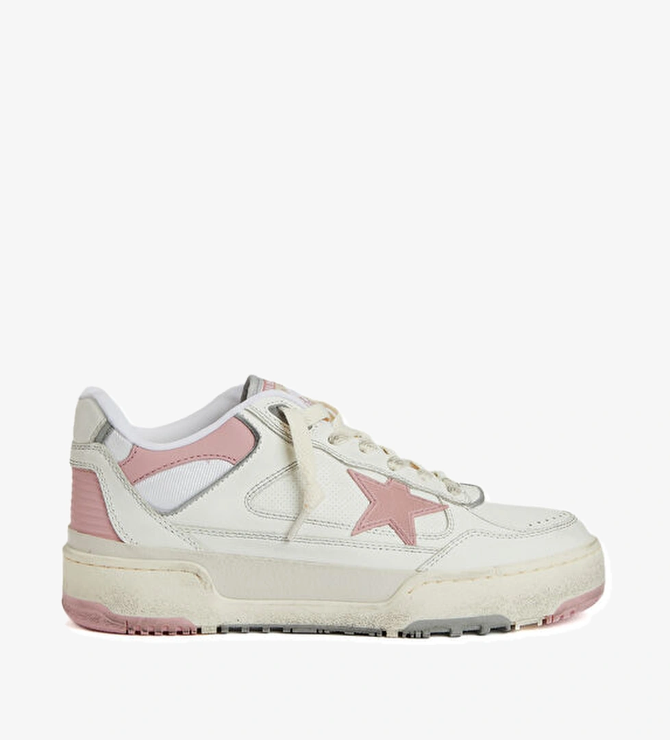 Golden Goose Pembe Beyaz Kadın Deri Sneaker model görseli