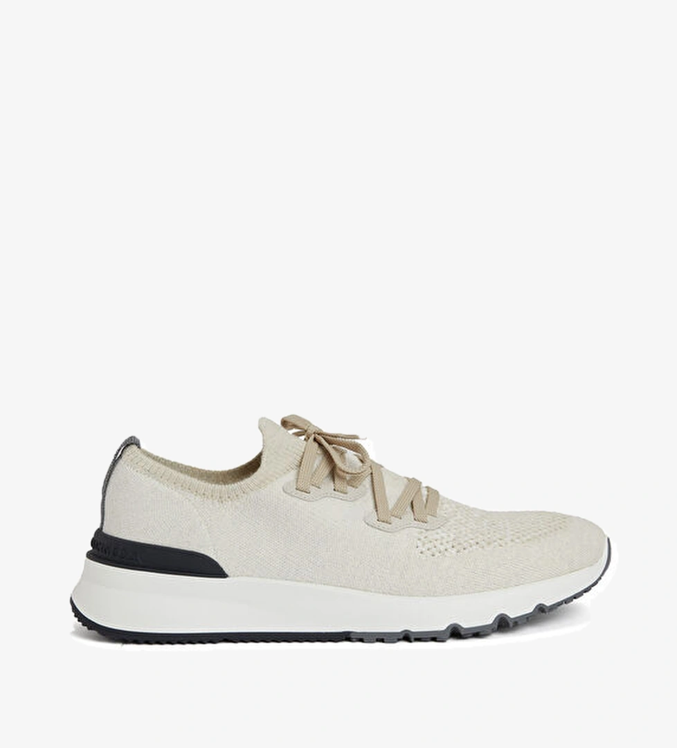 Ekru Çorap Formlu Erkek Sneaker - Görsel 1