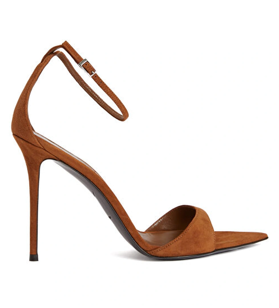 Kahverengi Kadın Deri Sandalet - Görsel 1