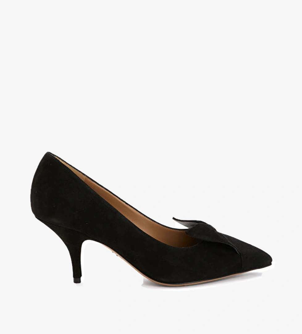 Ferragamo Gwen Siyah Deri Topuklu Ayakkabı model görseli