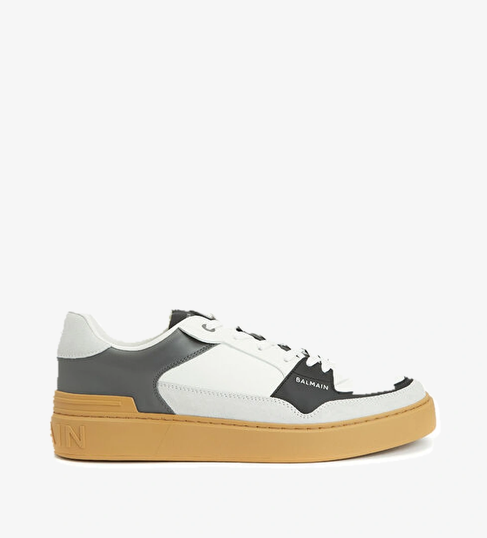 B-Court Gri Erkek Deri Sneaker - Görsel 1