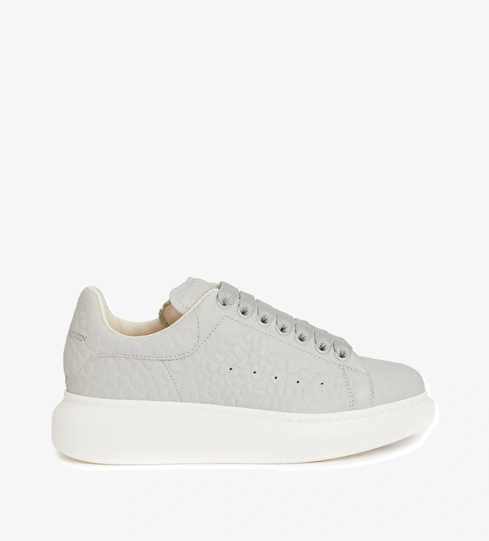 Oversized Gri Erkek Deri Sneaker - Görsel 1