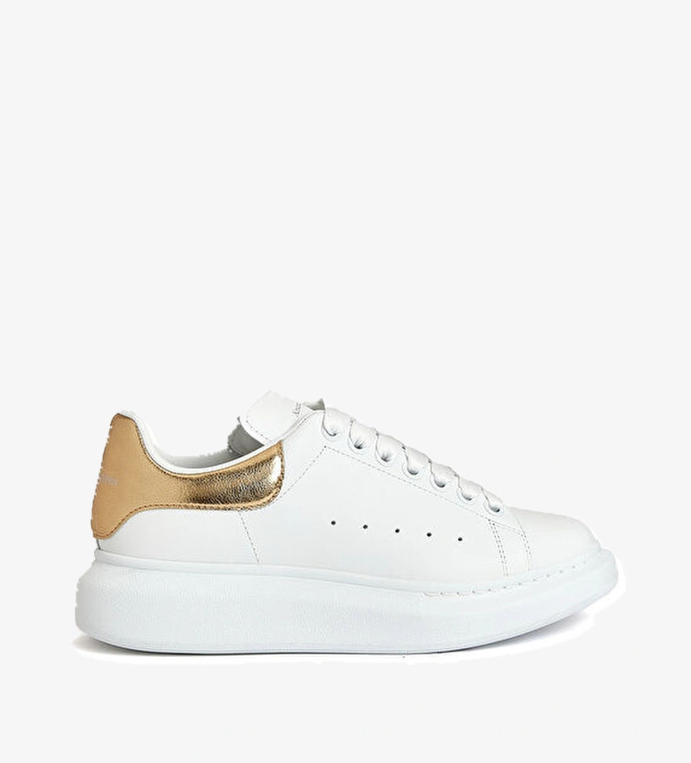 Mcqueen Oversized Beyaz Gold Kadın Deri Sneaker model görseli
