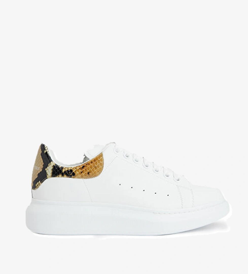 Oversized Beyaz Kadın Deri Sneaker - Görsel 1