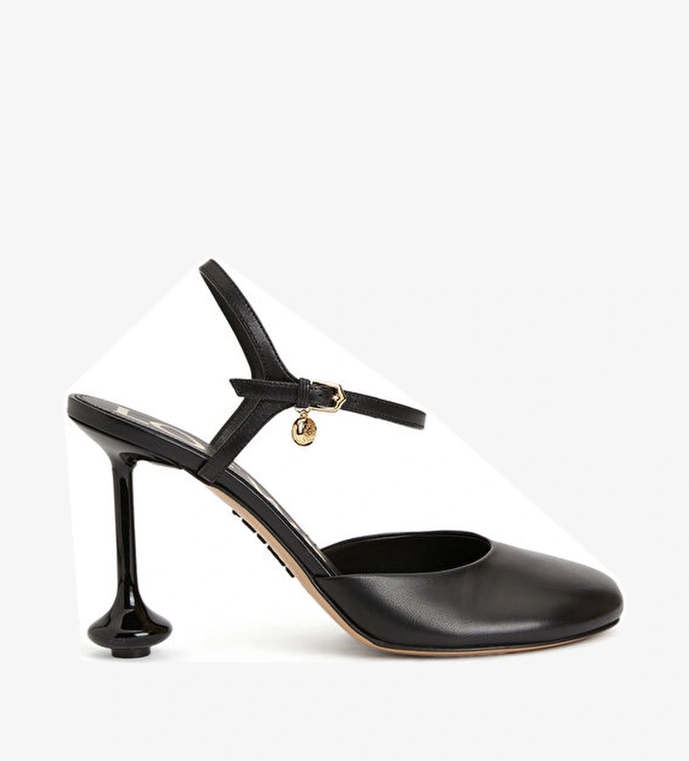 Loewe Toy Siyah Deri Topuklu Ayakkabı model görseli
