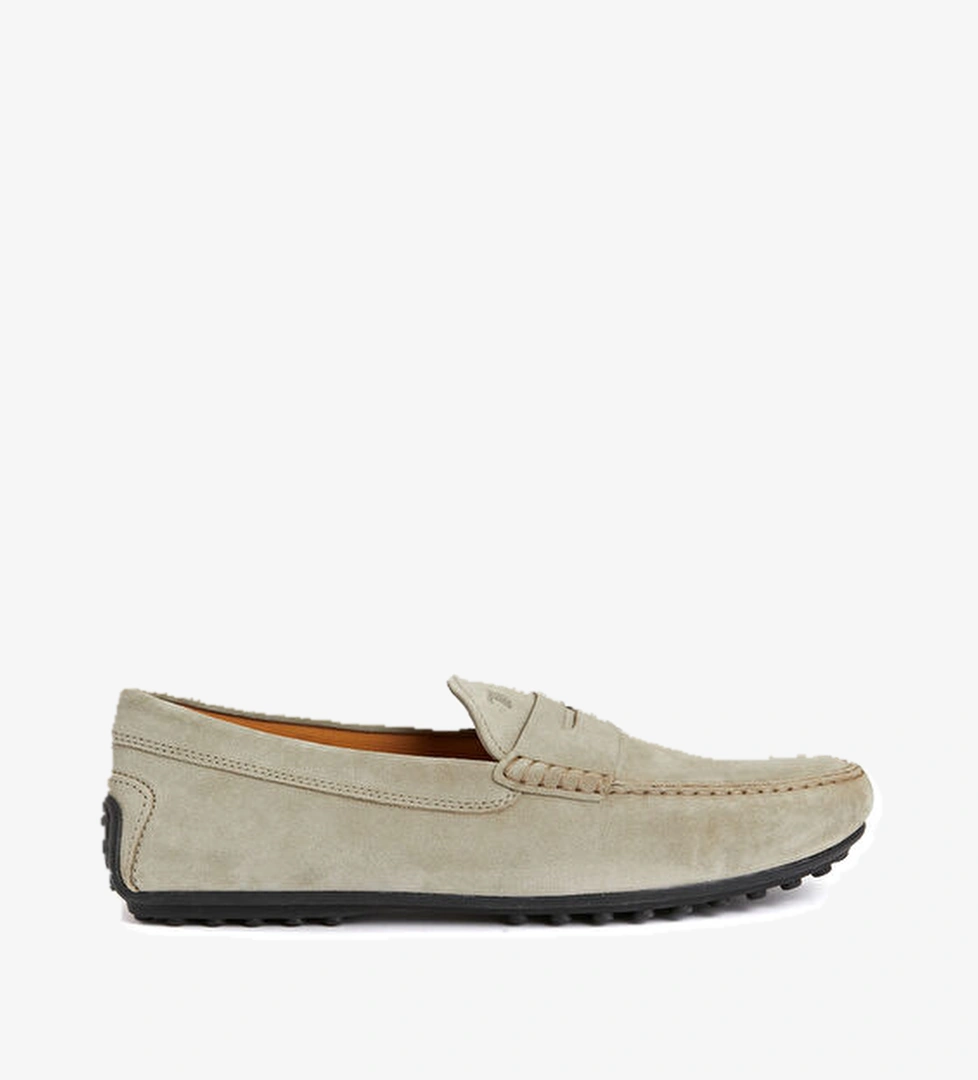 City Gommino Bej Erkek Süet Driver - Görsel 1