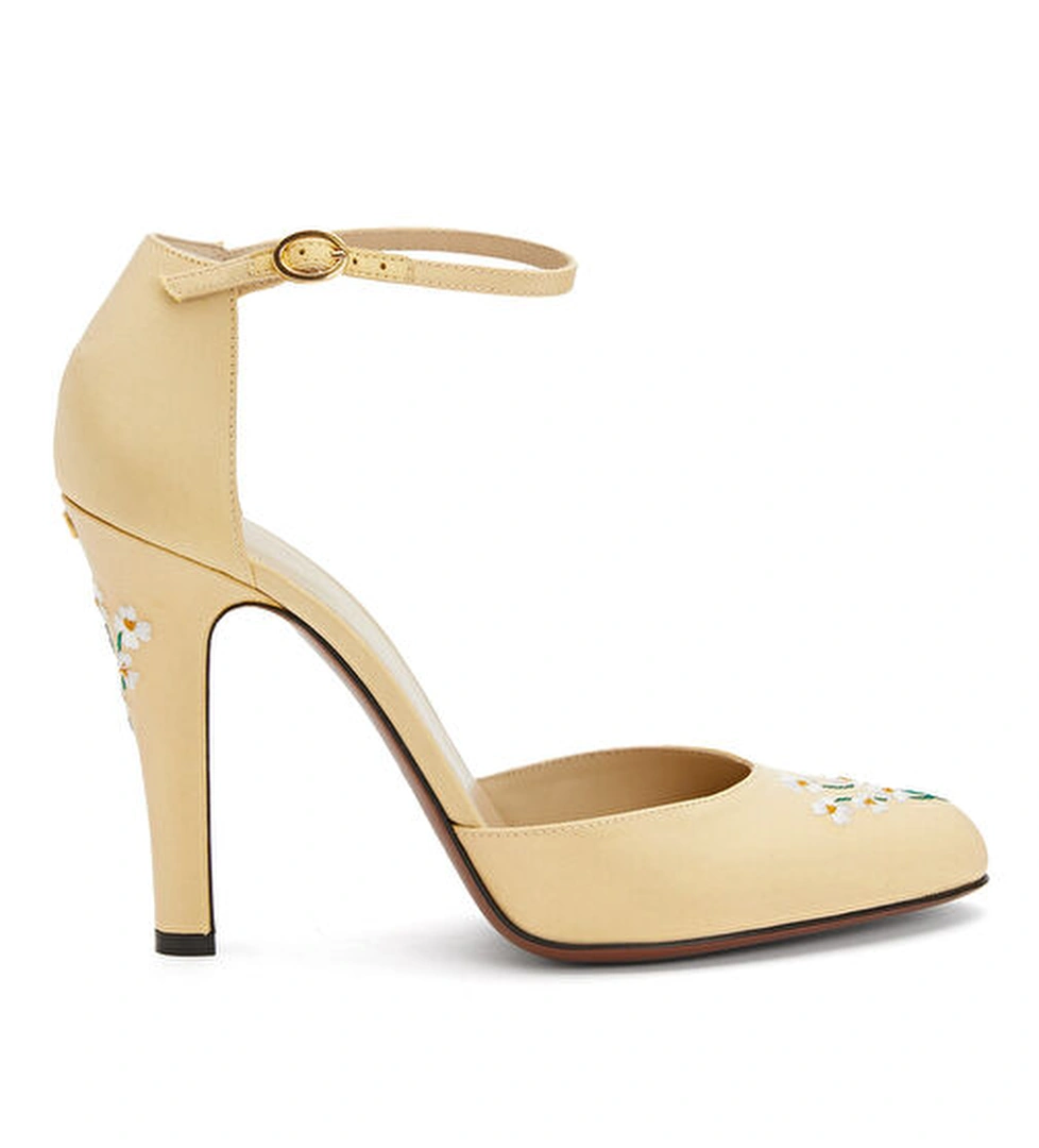 Valentino Garavani Hi Dolly Açık Sarı İpek Topuklu Ayakkabı model görseli