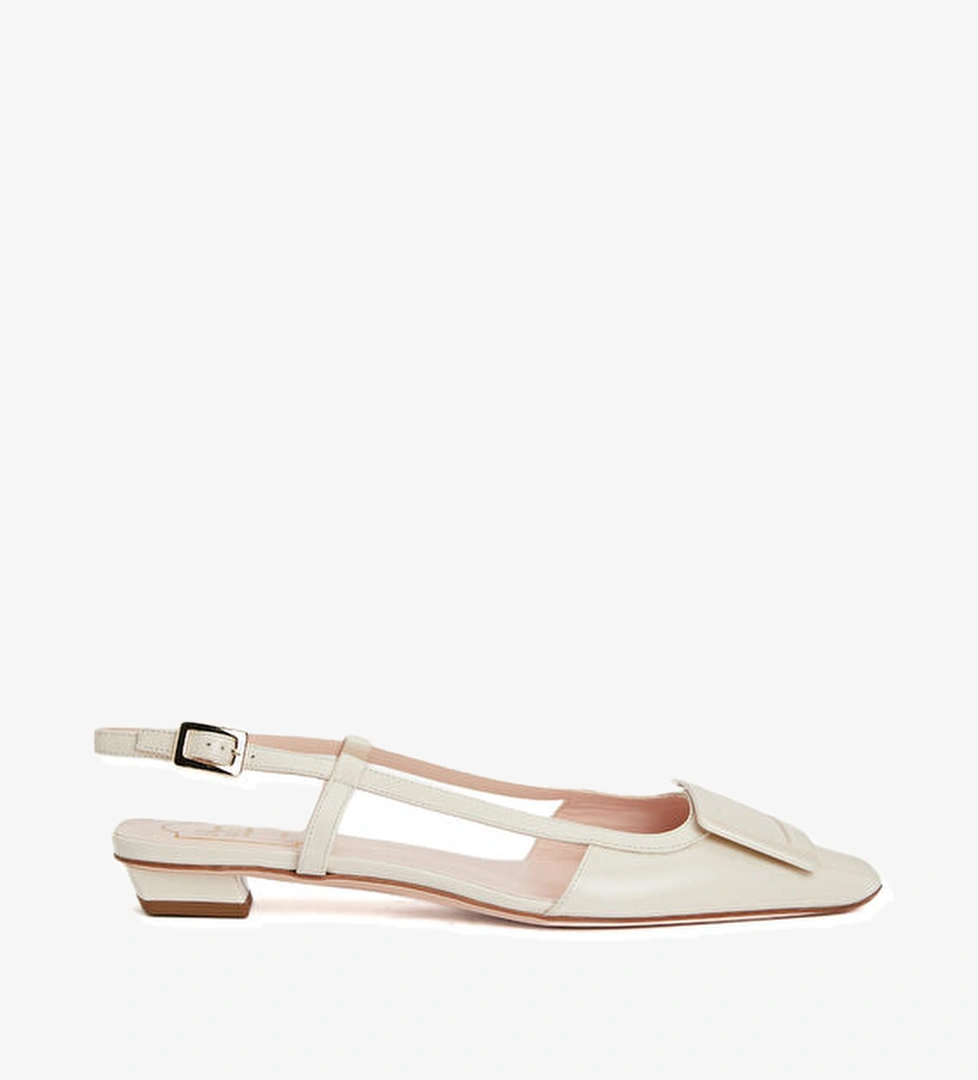 Belle Ekru Deri Babet - Görsel 1