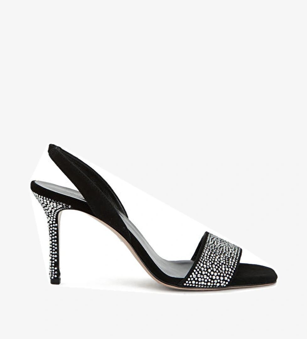 Beymen Collection Siyah Taşlı Deri Topuklu Ayakkabı model görseli