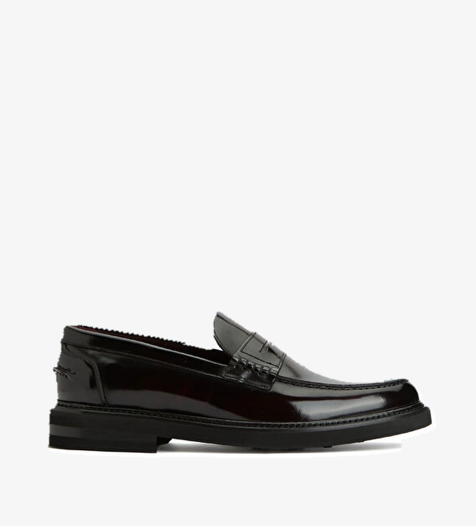 Bordo Erkek Deri Loafer - Görsel 1