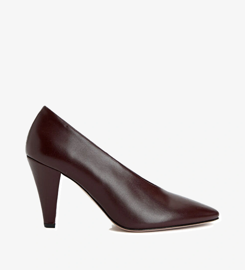 Beymen Collection Bordo Deri Topuklu Ayakkabı model görseli