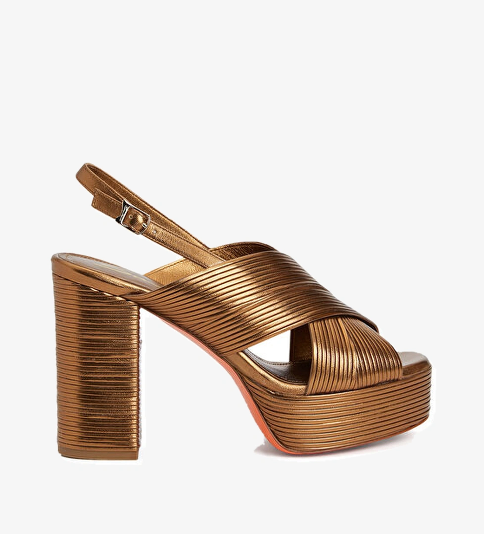 Santoni Sand Bronz Kadın Deri Sandalet model görseli