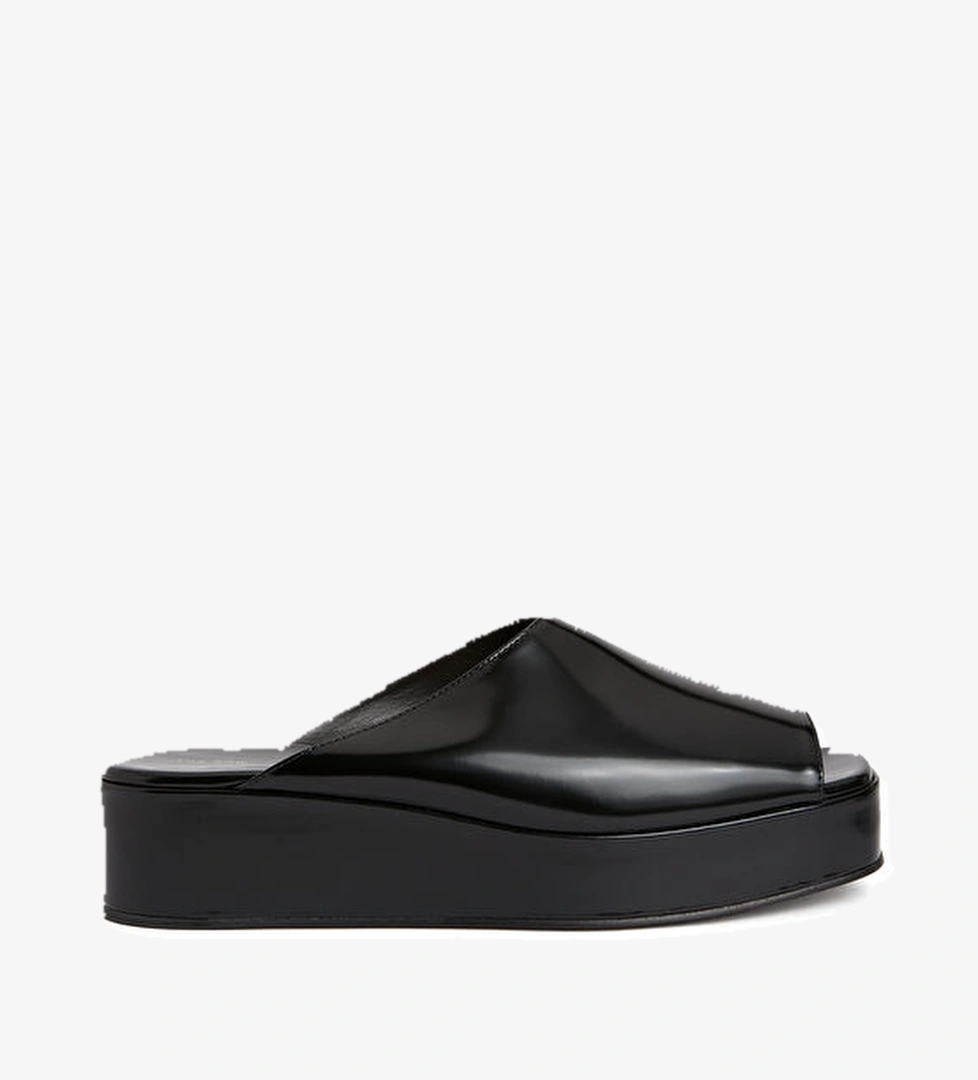 Siyah Kadın Deri Terlik - Görsel 1