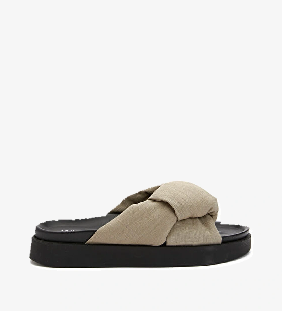 Vizon Kadın Keten Terlik - Görsel 1