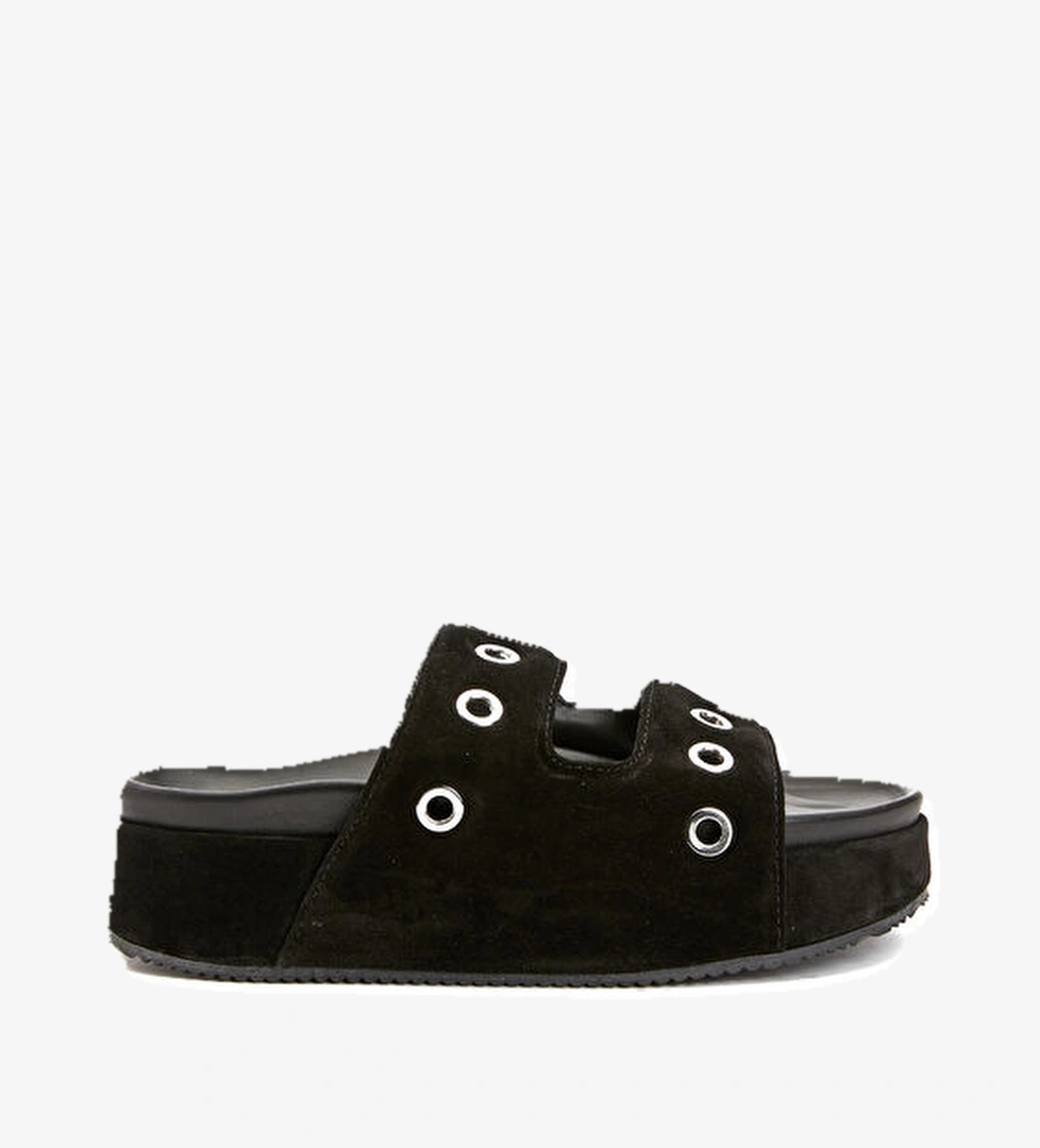 Inuikii Siyah Kadın Deri Terlik model görseli