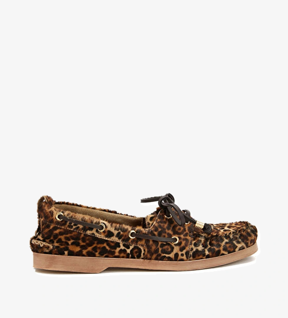 Golden Goose Leopar Desenli Kadın Süet Loafer model görseli