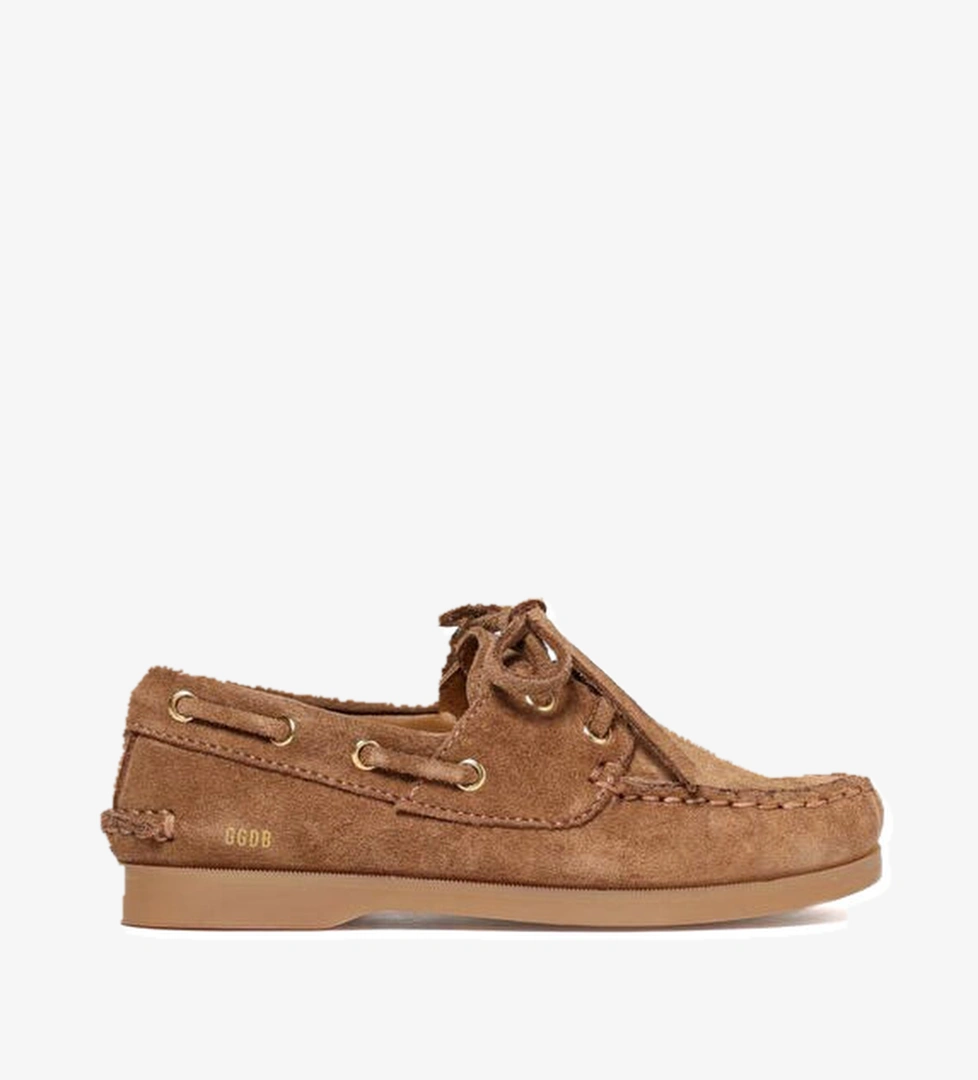 Golden Goose Cruise Açık Kahverengi Unisex Çocuk Süet Loafer model görseli