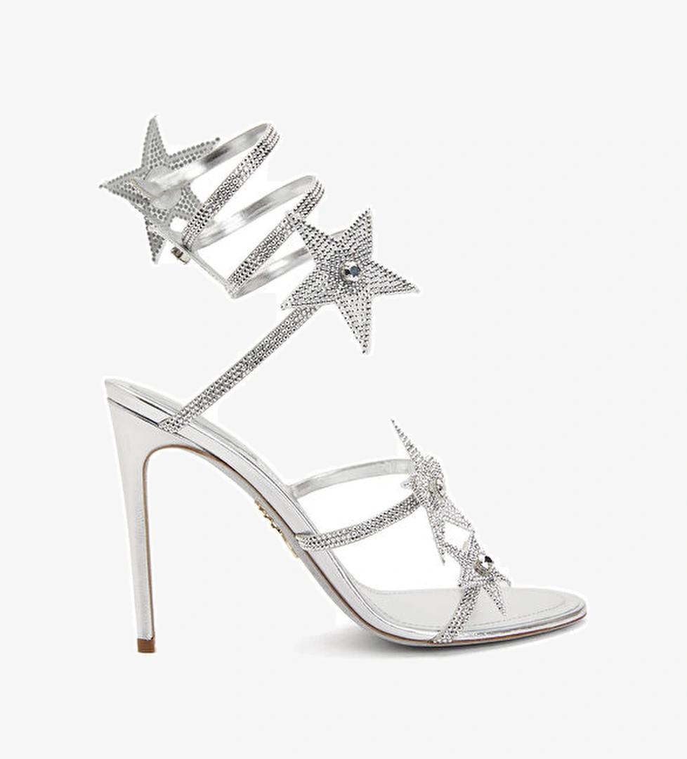 Rene Caovilla Cleo Silver Topuklu Sandalet model görseli