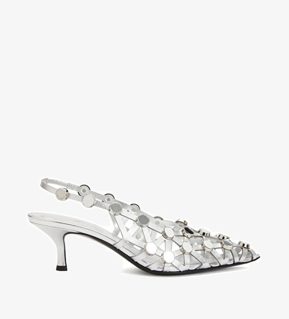 The Attico Silver Deri Topuklu Ayakkabı model görseli