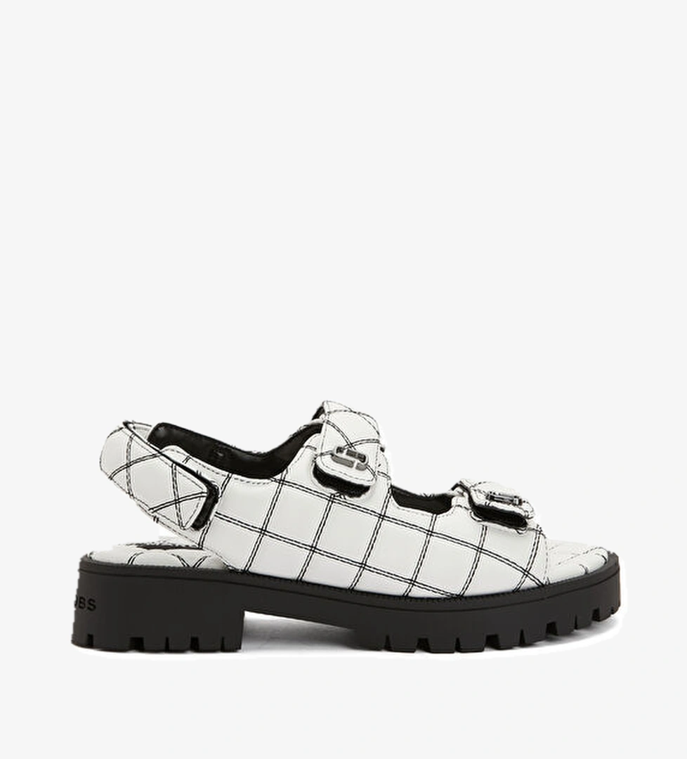 Beyaz Kadın Deri Sandalet - Görsel 1