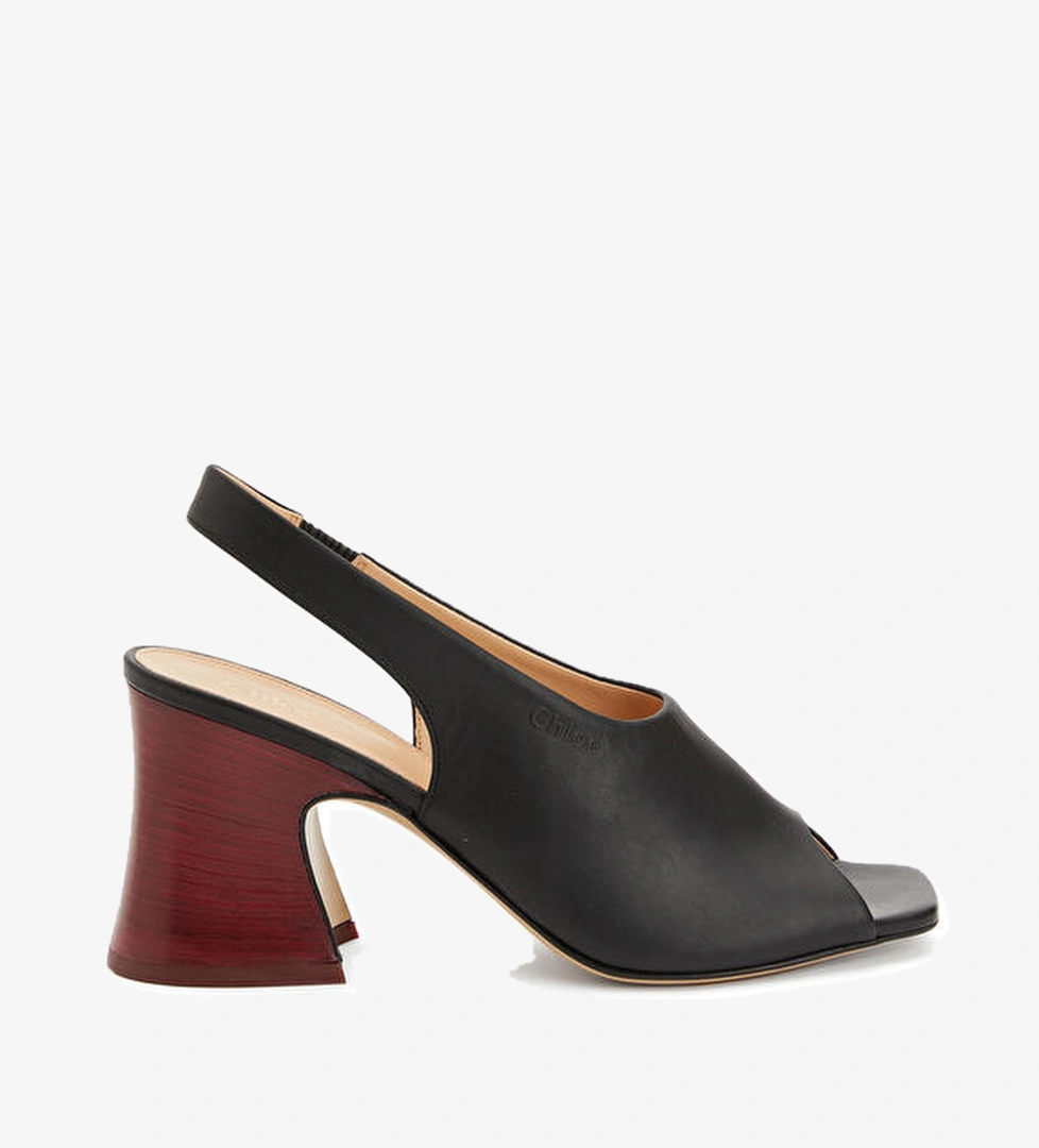 Chloe Janis Siyah Kadın Deri Sandalet model görseli