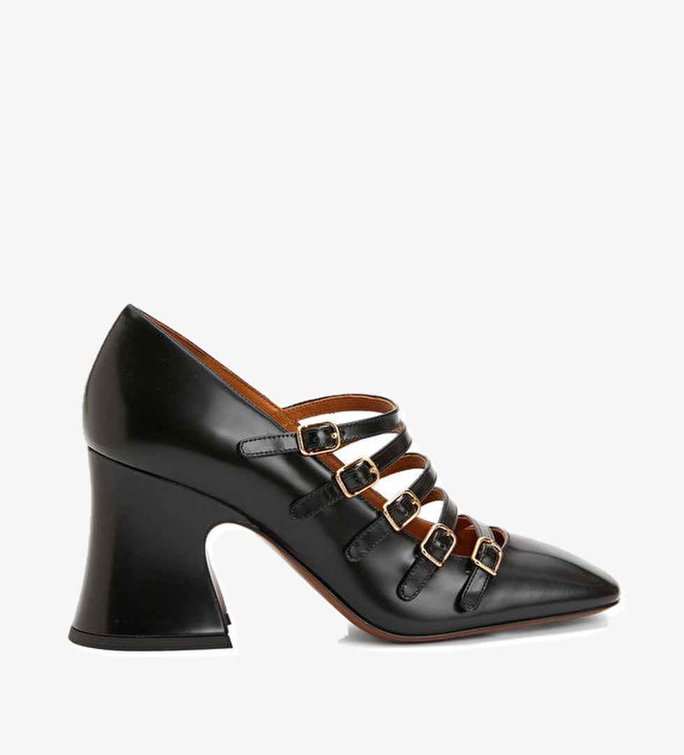 Chloe Janis Siyah Deri Topuklu Ayakkabı model görseli