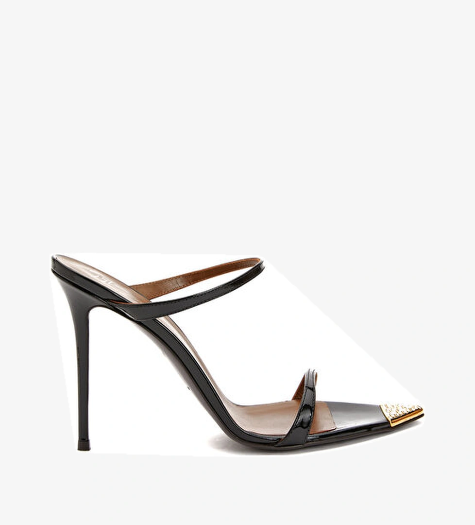 Siyah Kadın Deri Terlik - Görsel 1