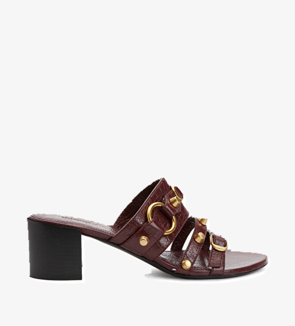 Balenciaga Bordo Kadın Deri Terlik model görseli