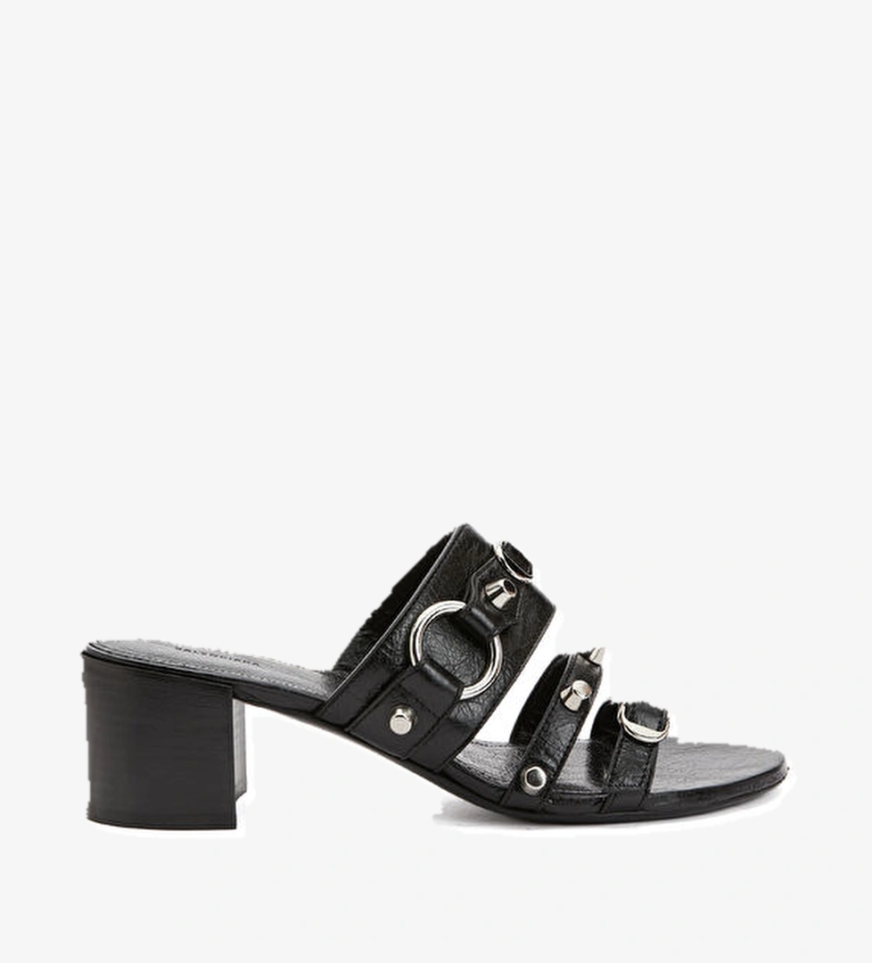 Siyah Kadın Deri Terlik - Görsel 1