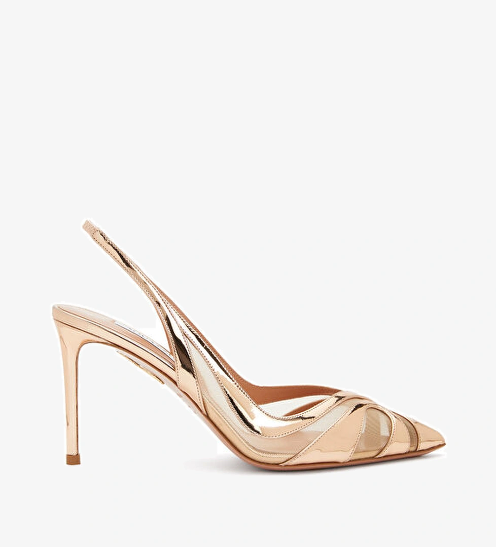 Aquazzura Lune Rose Gold Deri Topuklu Ayakkabı model görseli