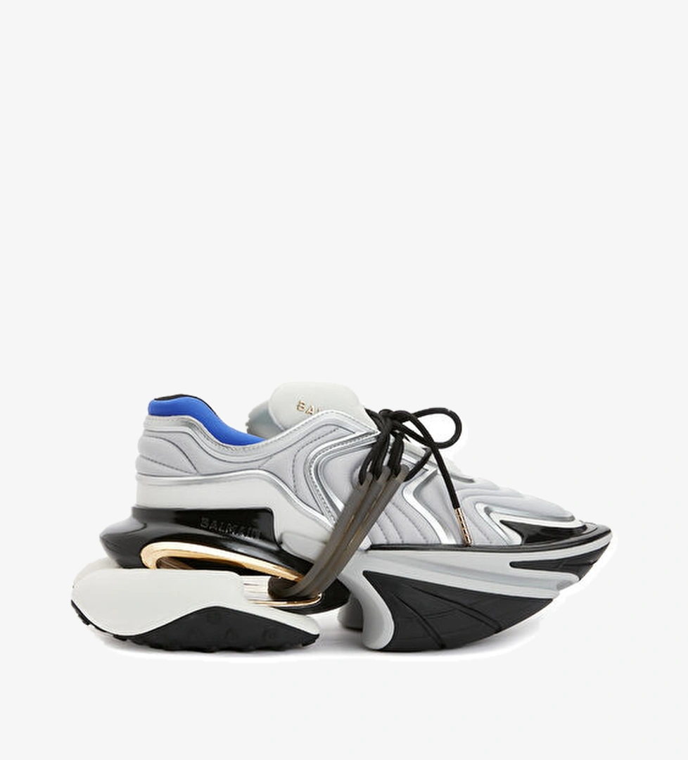 Balmain Unicorn Wave Neoprene Gri Mavi Erkek Sneaker model görseli