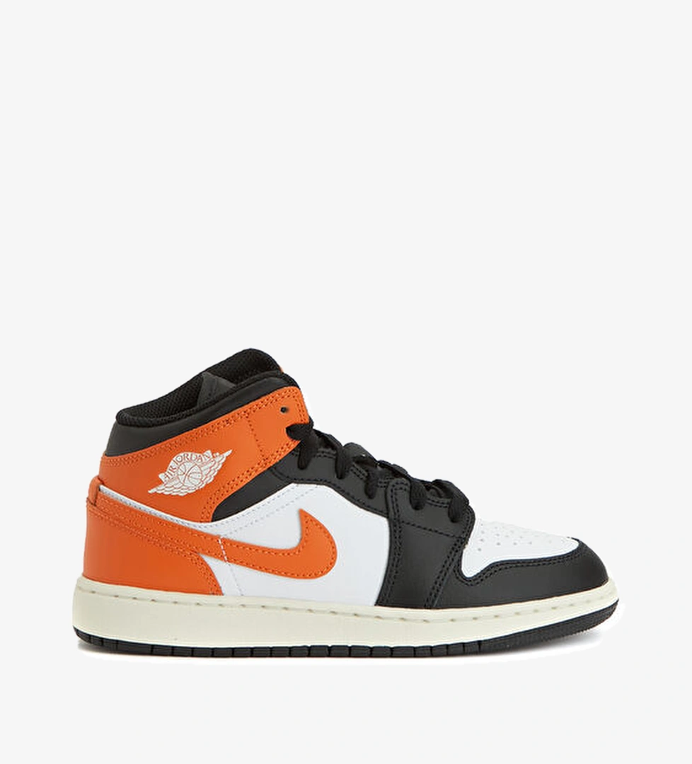 Nike Air Jordan 1 Mid Turuncu Çocuk Deri Sneaker model görseli