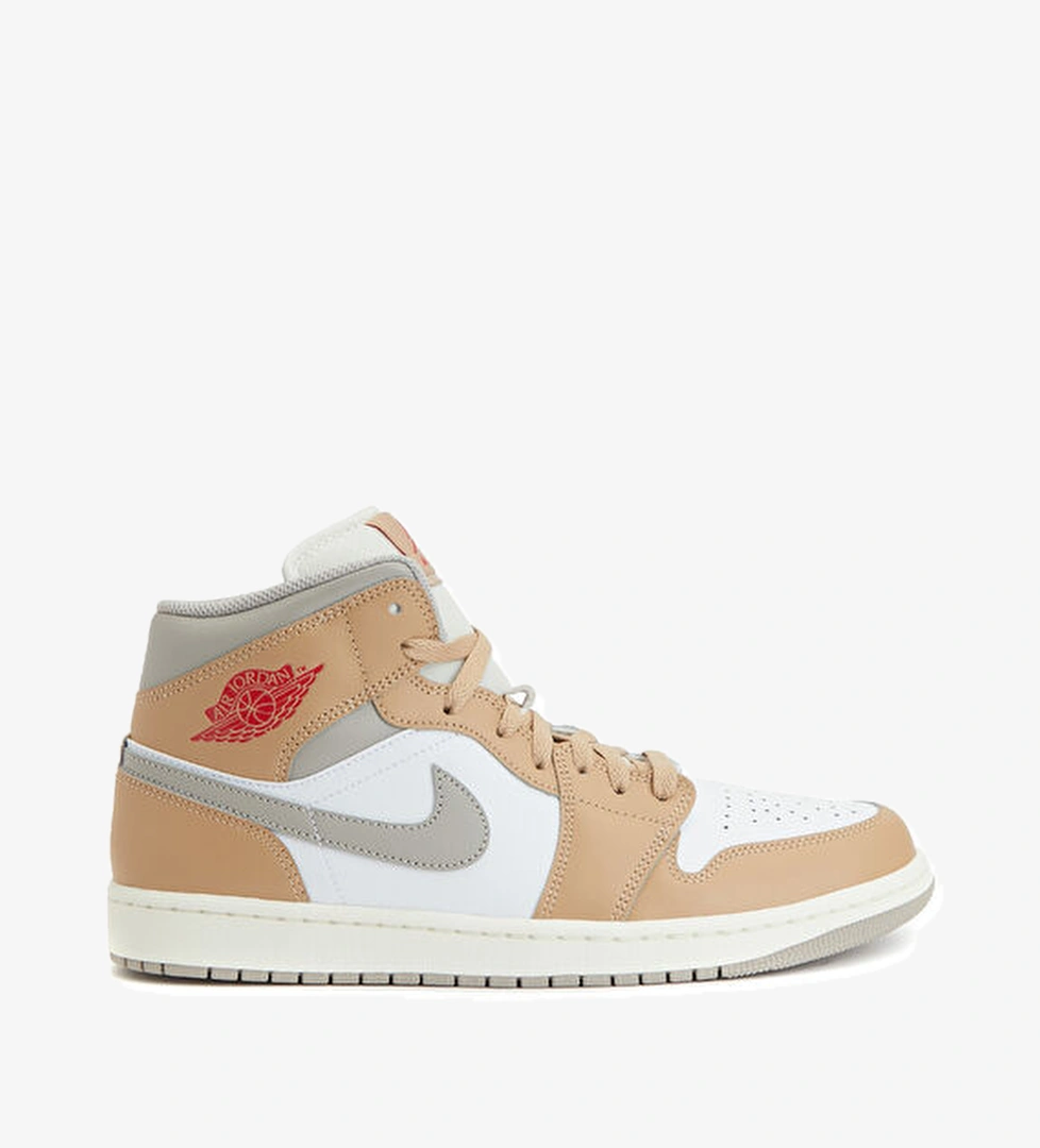 Air Jordan 1 Mid Kahverengi Erkek Deri Sneaker - Görsel 1