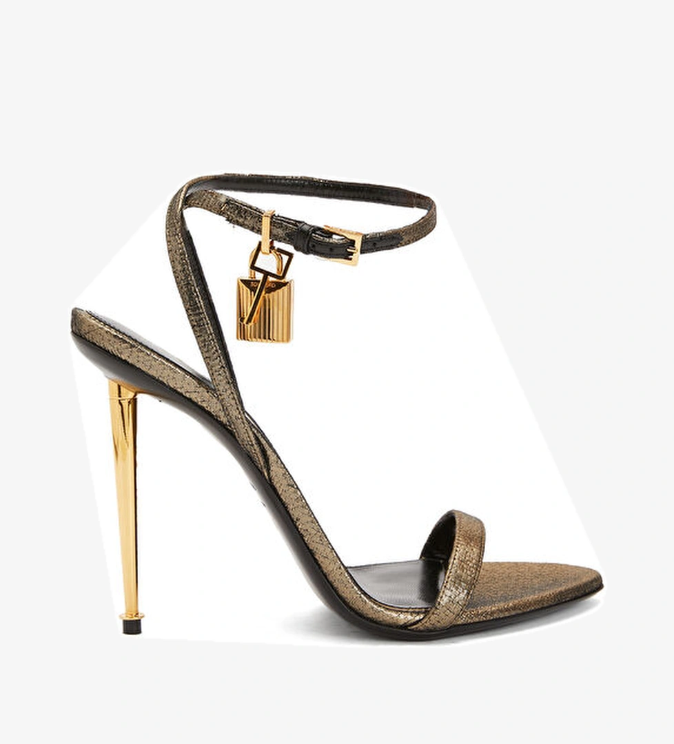 Tom Ford Gold Kilit Detaylı Kadın Sandalet model görseli