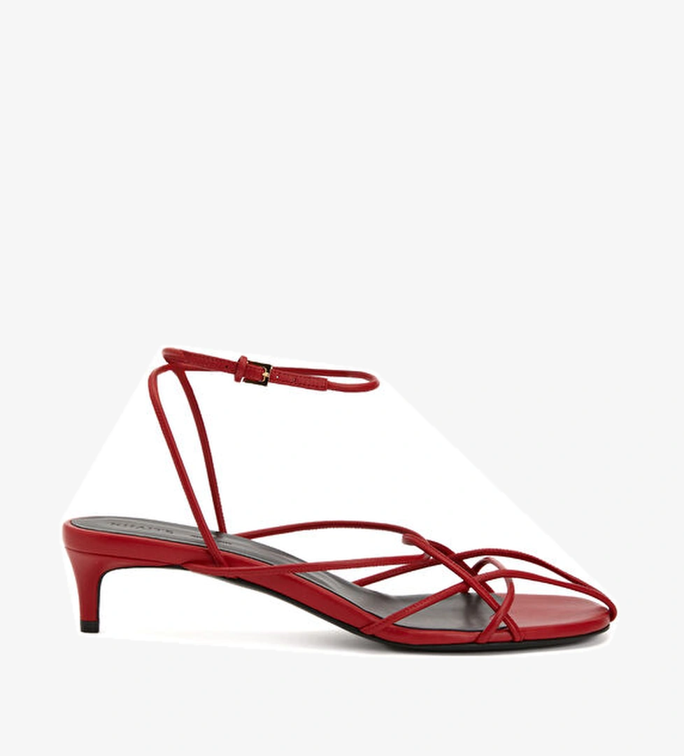 Loulou Kırmızı Kadın Deri Sandalet - Görsel 1