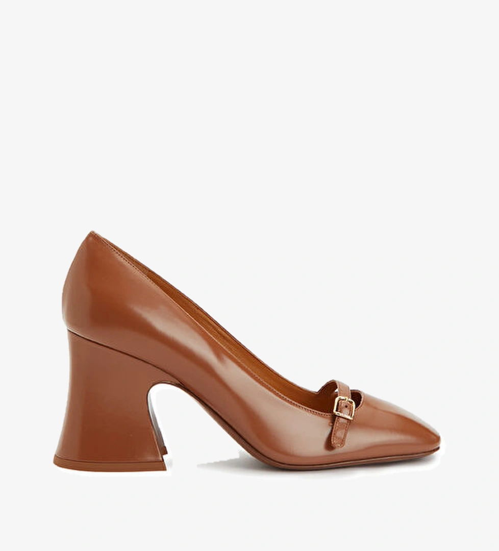 Chloe Janis Taba Deri Topuklu Ayakkabı model görseli