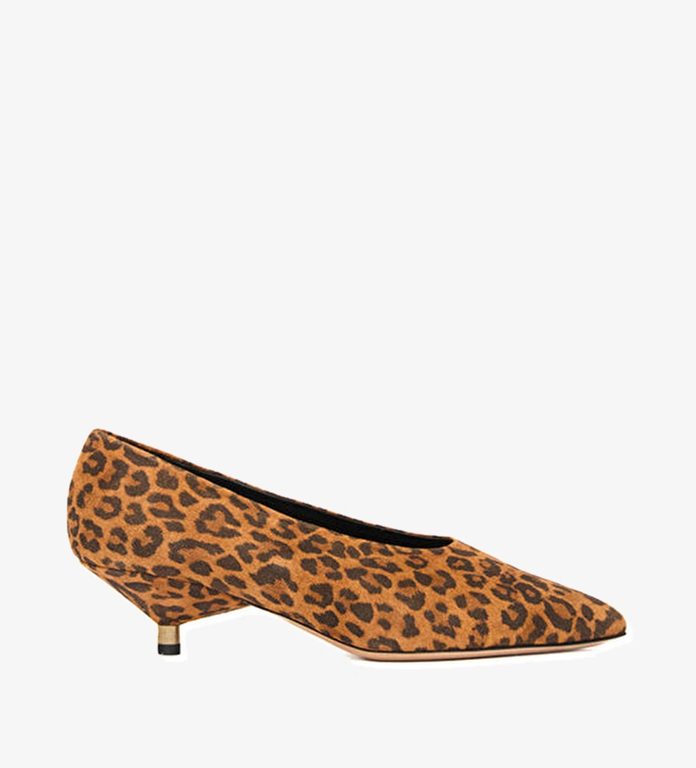 Isabel Marant Ebisa Leopar Desenli Deri Topuklu Ayakkabı model görseli